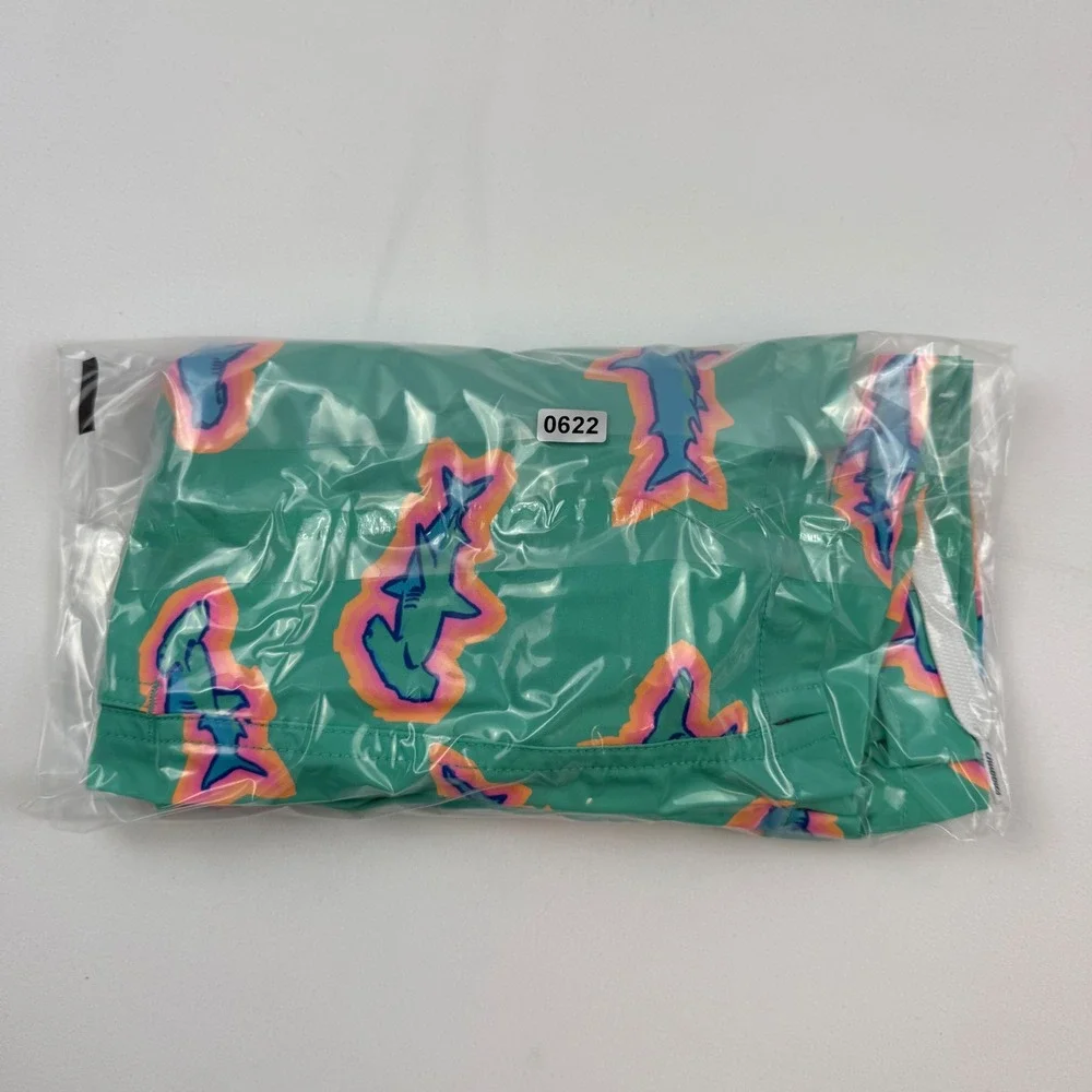 Chubbies Mens XL Shark Print Swim Trunks Green 5.5 Inseam Compression Liner